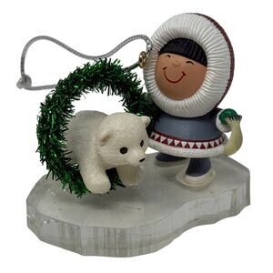 Hallmark Frosty Friends #15 1994 Ornament Eskimo & Polar Bear No Box